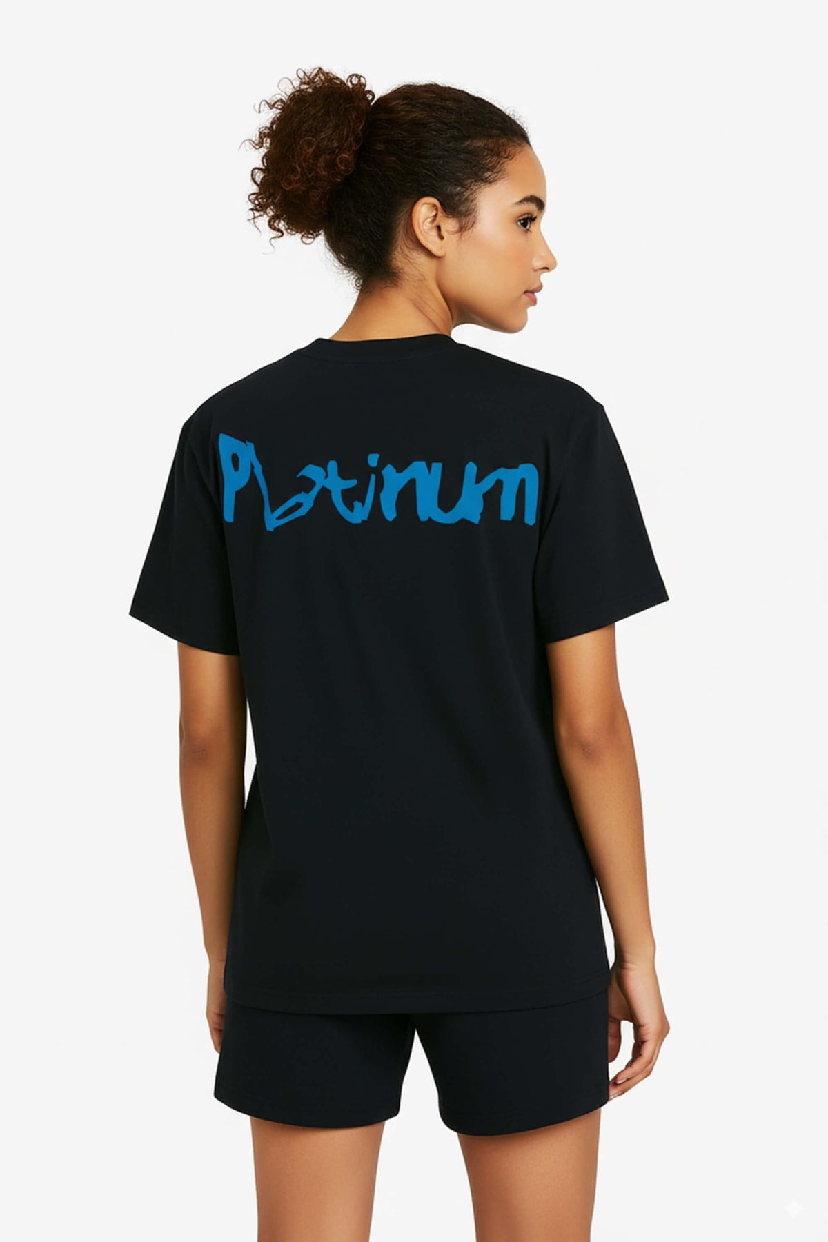 Oversized T-Shirt Platinum Distort Blue - Black