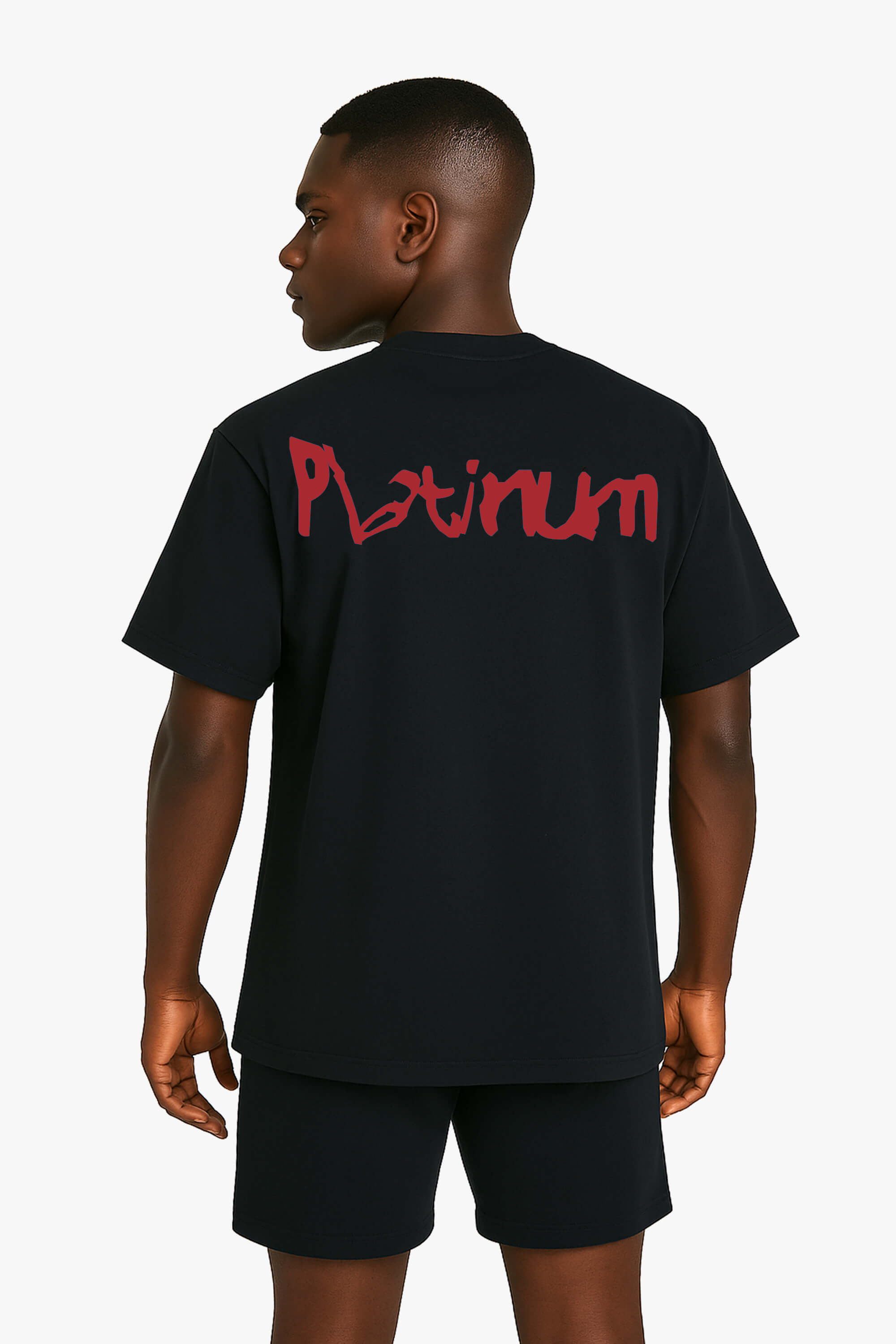 Oversized T-Shirt Platinum Distort Red - Black