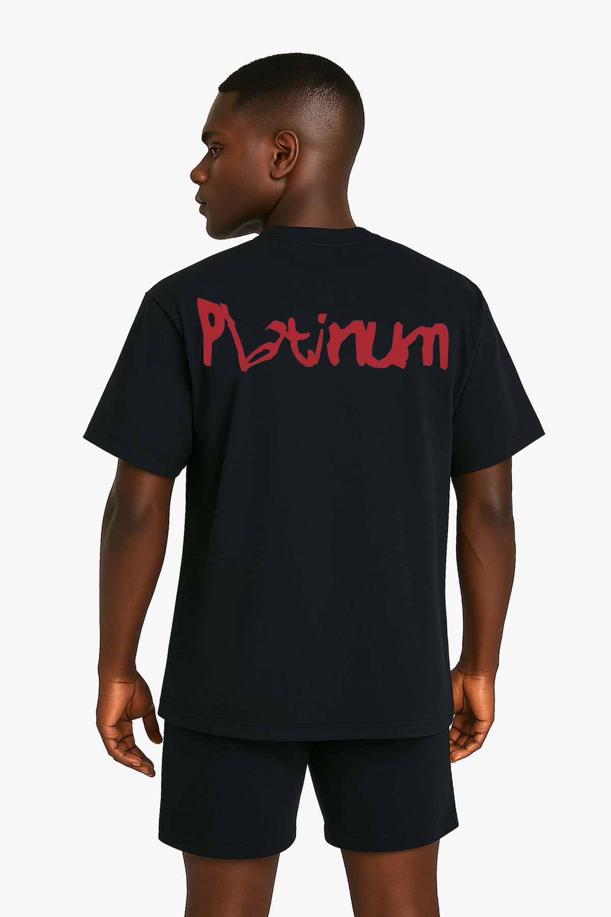 Oversized T-Shirt Platinum Distort Red - Black