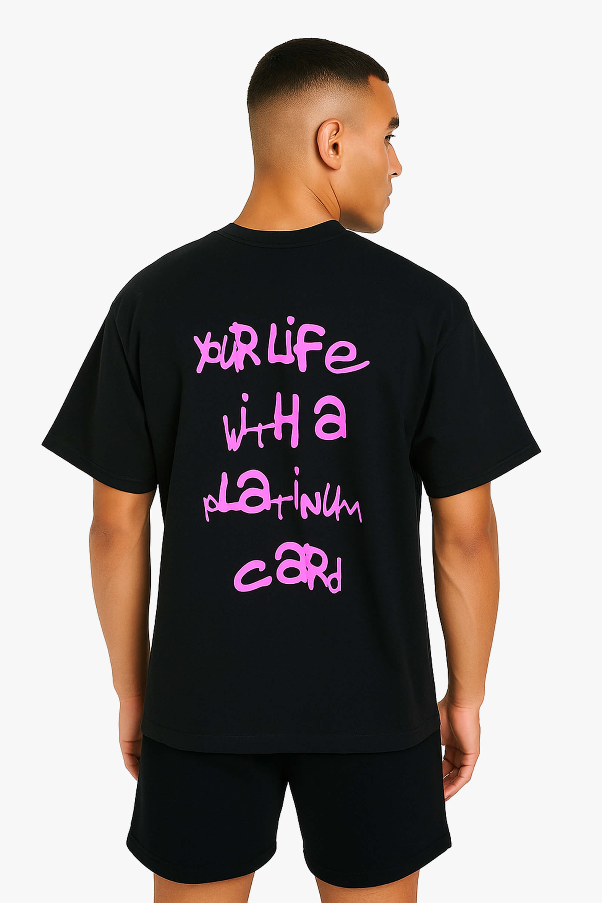 Oversized T-Shirt Platinum Card - Black