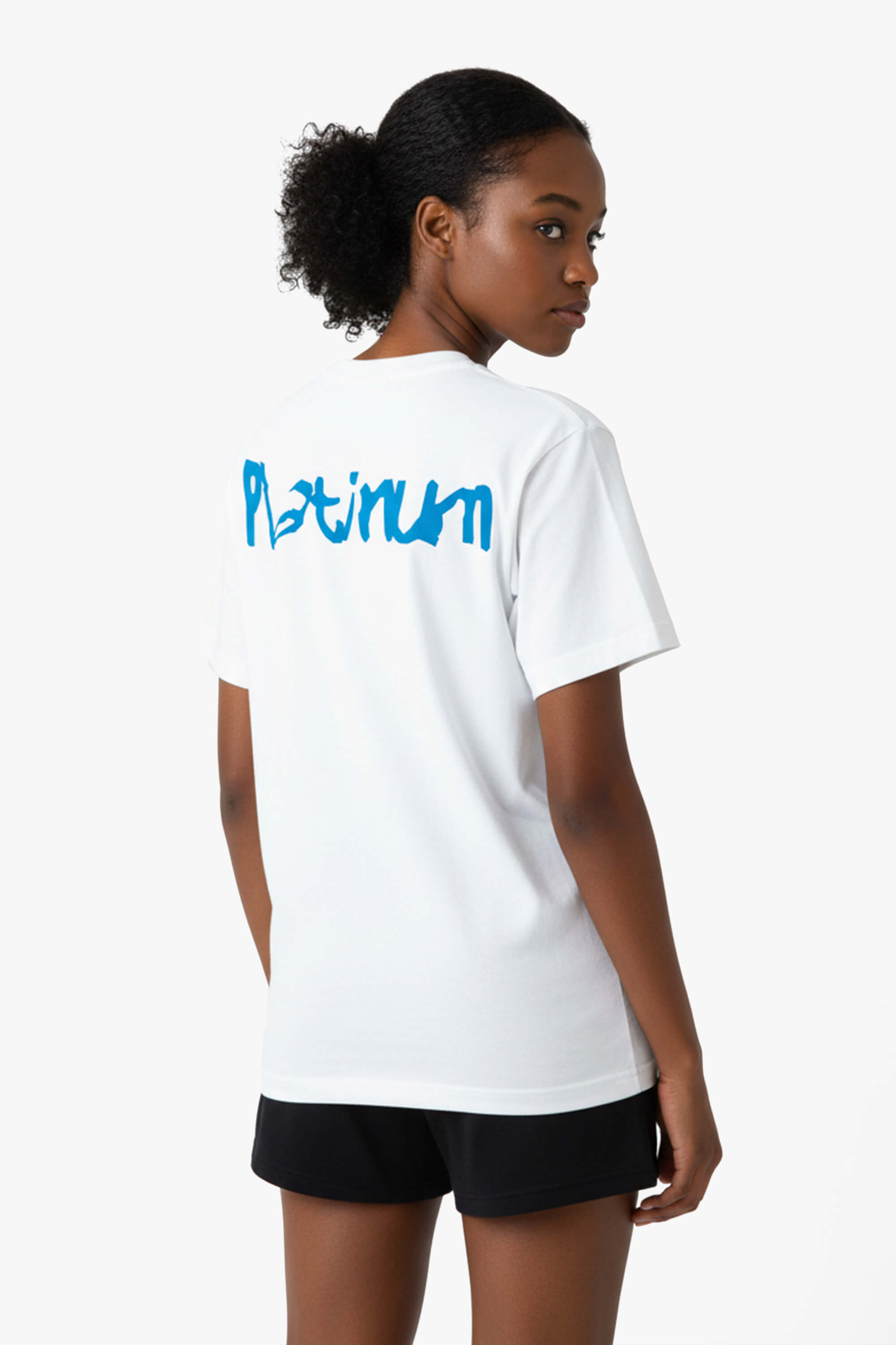 Oversized T-Shirt Platinum Distort Blue - White
