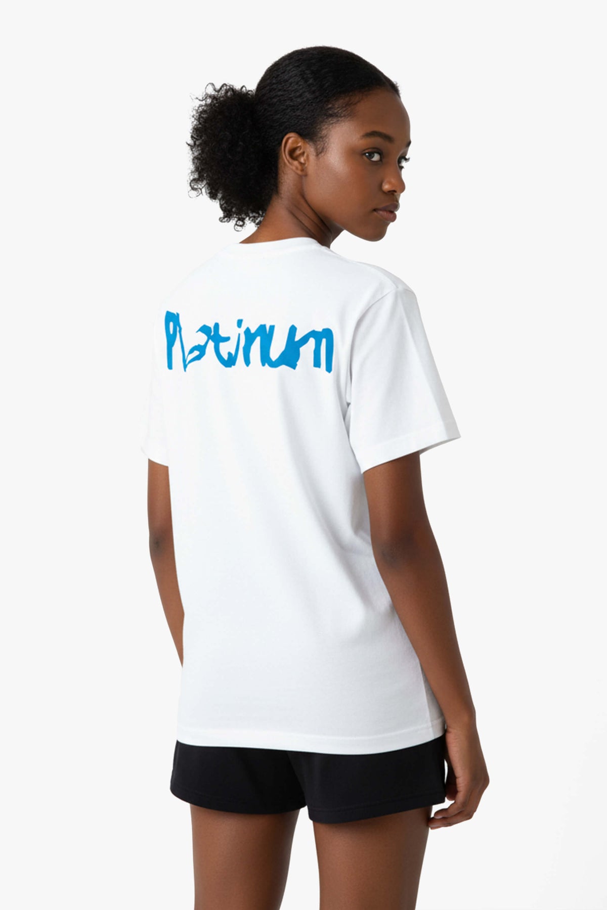 Oversized T-Shirt Platinum Distort Blue - White