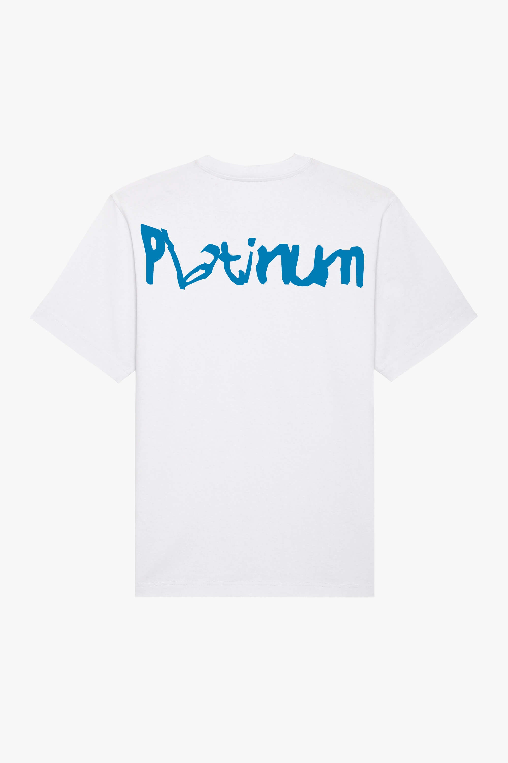 Oversized T-Shirt Platinum Distort Blue - White