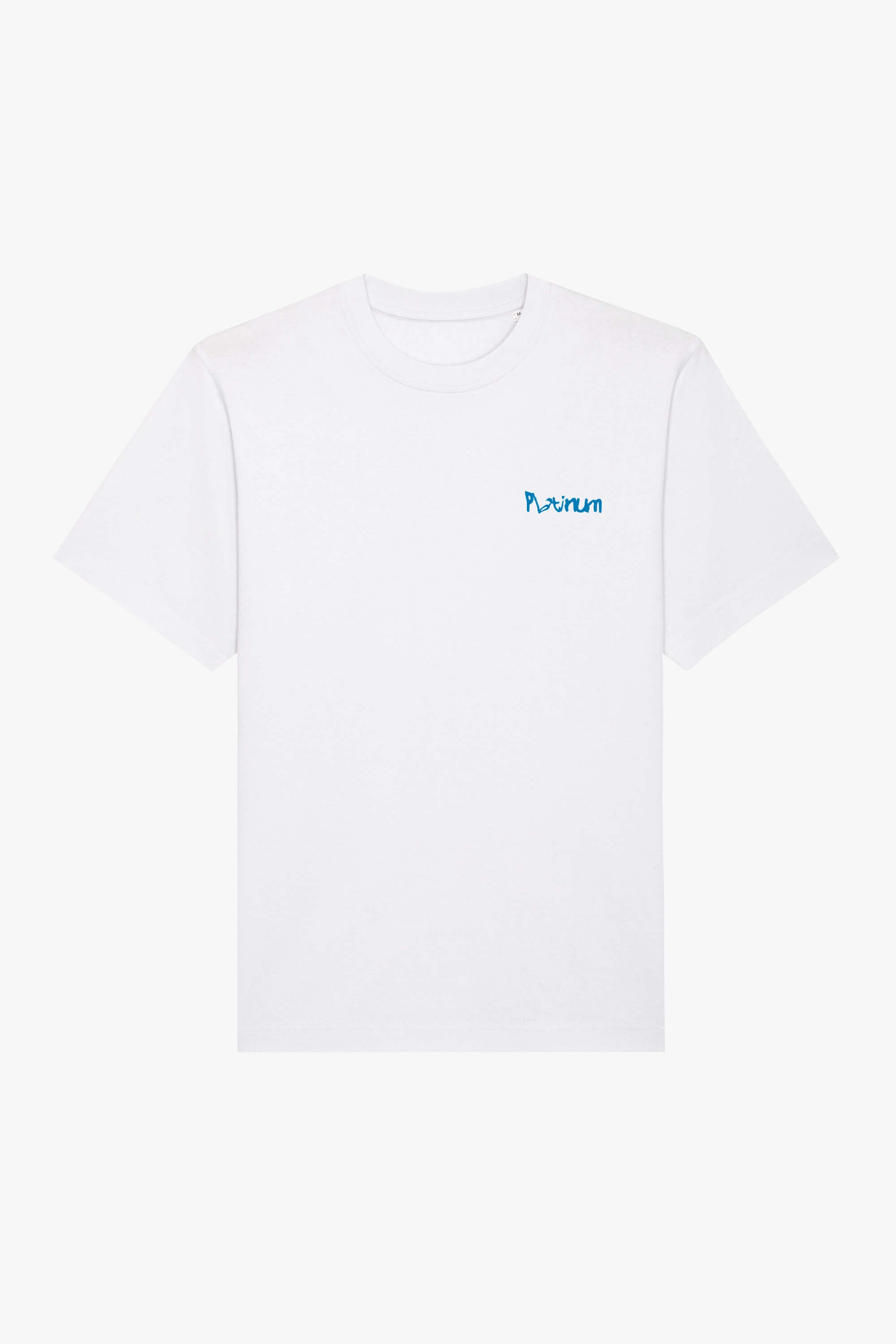 Oversized T-Shirt Platinum Distort Blue - White