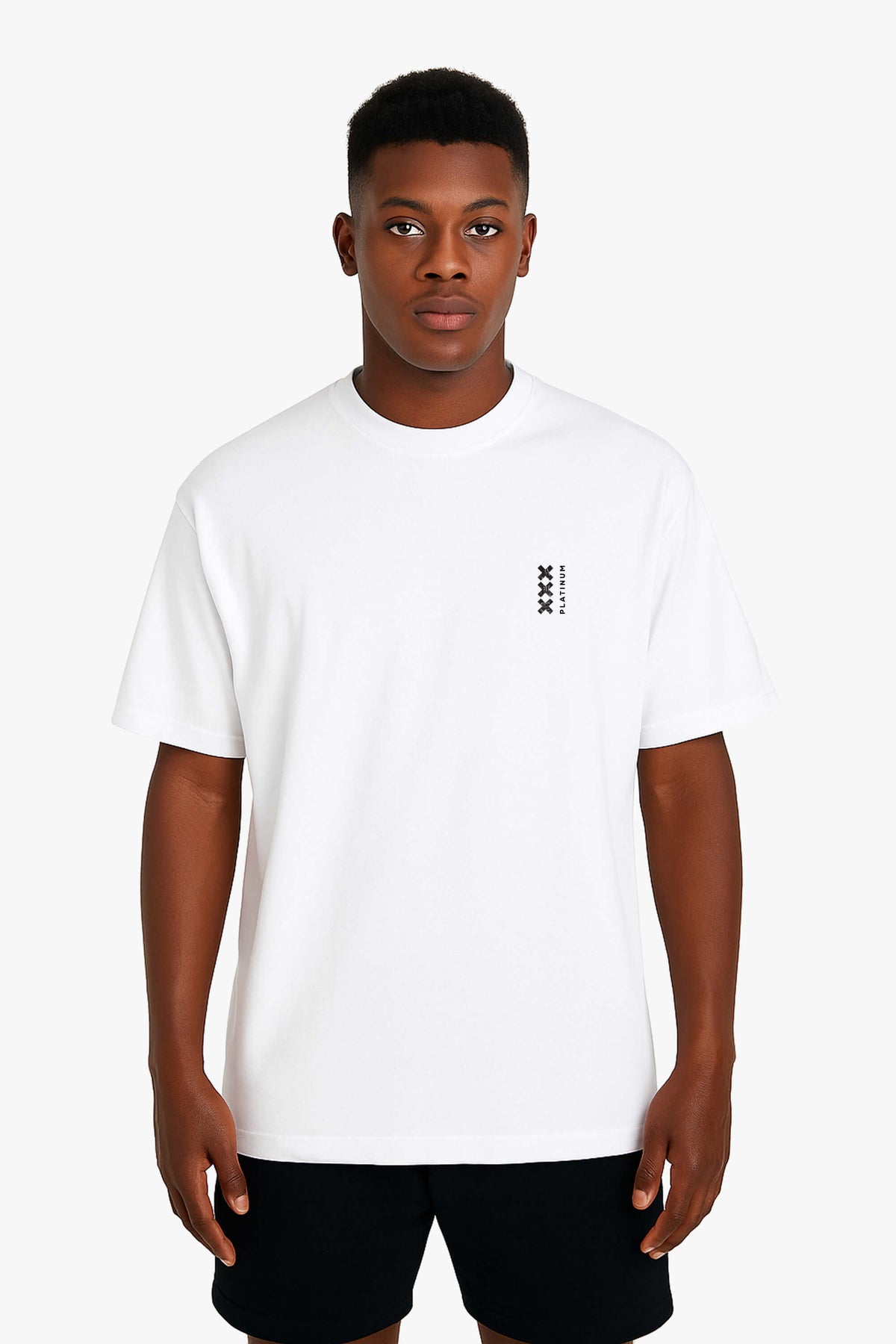Oversized T-Shirt XXX Front - White