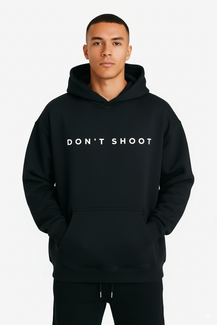 Platinum Amsterdam - "DON'T SHOOT" Oversized Hoodie - Black